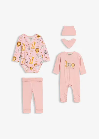 První kojenecká souprava z čisté organické bavlny (5dílná souprava) • sladká růžová • bonprix obchod