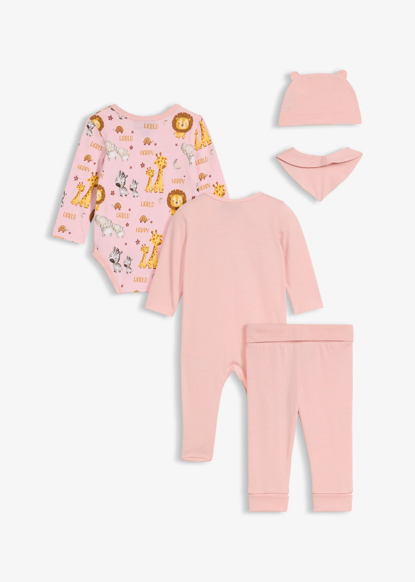 První kojenecká souprava z čisté organické bavlny (5dílná souprava) • sladká růžová • bonprix obchod