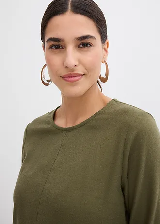 Robe légère en flanelle 100% coton • olive foncé • Boutique bonprix