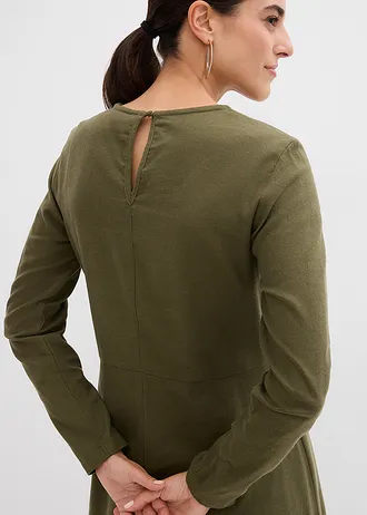 Robe légère en flanelle 100% coton • olive foncé • Boutique bonprix
