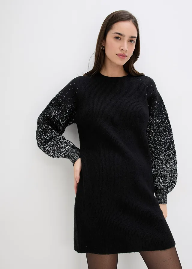 Robe en maille, effet brillant • noir-argenté • product-page.page-title-suffix
