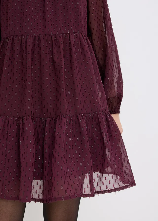 Robe-tunique en voile plumetis irisé • bordeaux • product-page.page-title-suffix