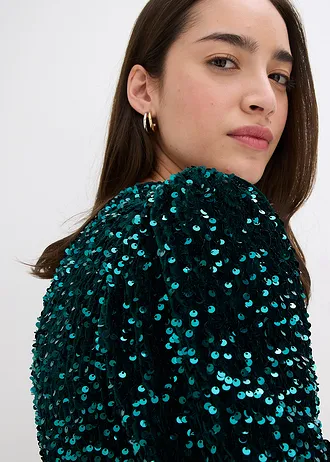 Robe à sequins • vert foncé • Boutique bonprix