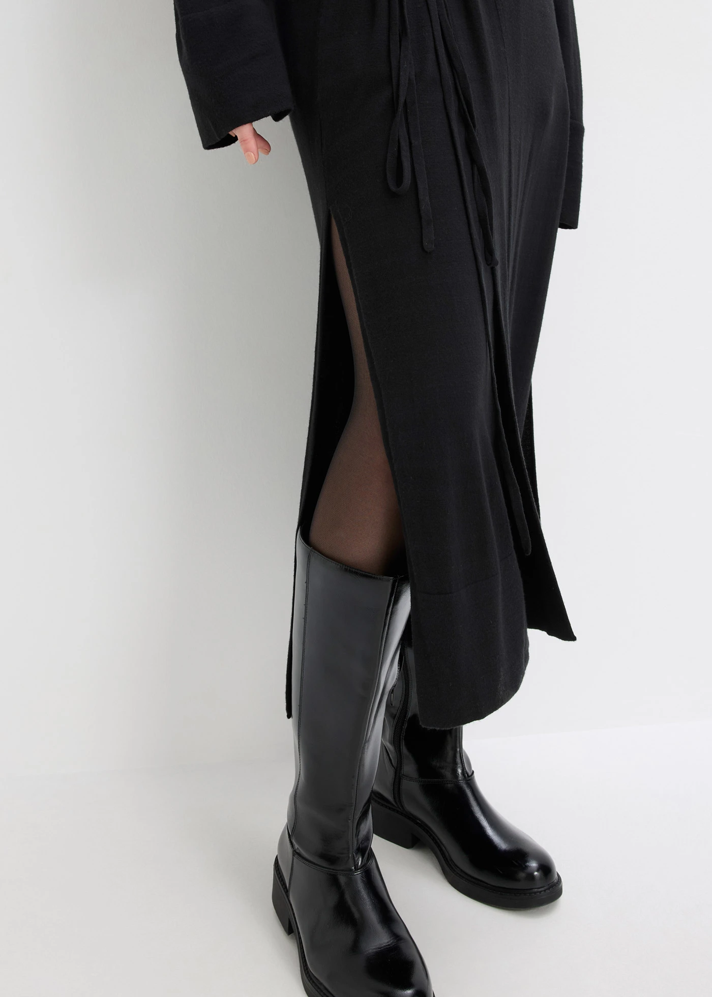 Pletený kabát z měkké viskózové směsi • černá • bonprix obchod