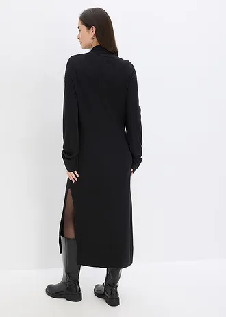 Pletený kabát z měkké viskózové směsi, barva: černá