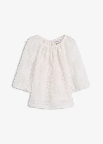 Bluză fără încheiere, cu model floral texturat • crem • magazin bonprix