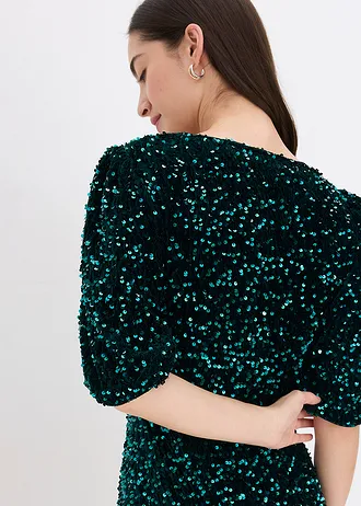 Robe à sequins • vert foncé • Boutique bonprix