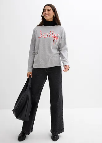 Longsleeve van puur biologisch katoen, Kleur: lichtgrijs gemêleerd