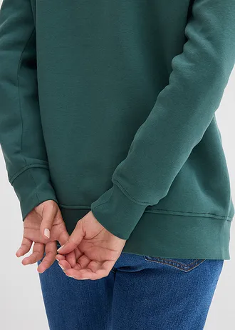Mikina z bavlněné směsi • matně zelená • bonprix obchod