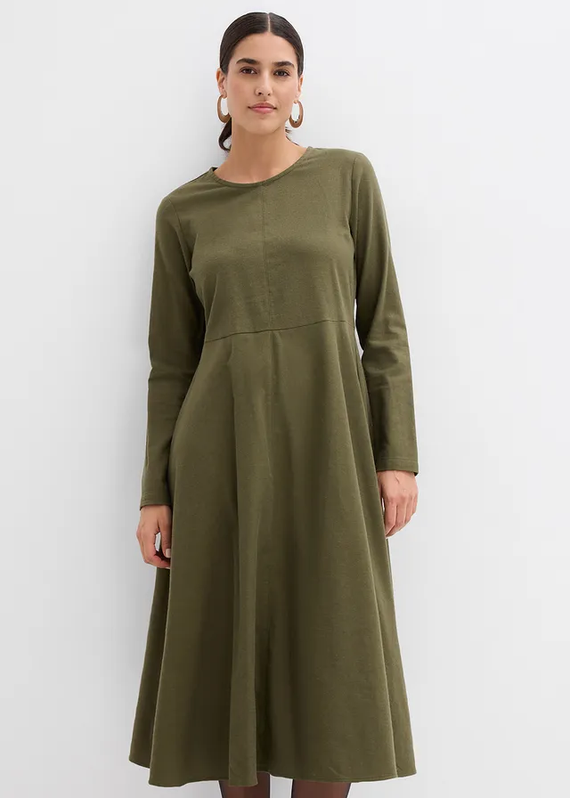 Robe légère en flanelle 100% coton • olive foncé • product-page.page-title-suffix