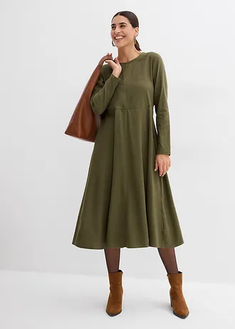 Rochie din flanel subțire 100% din bumbac • oliv închis • magazin bonprix