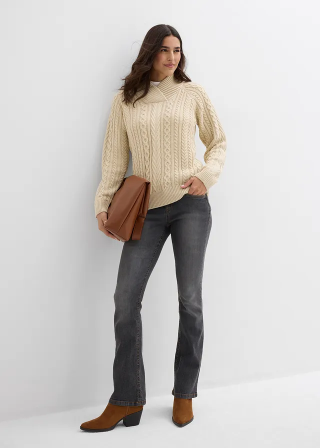 Sweter jasny piaskowy