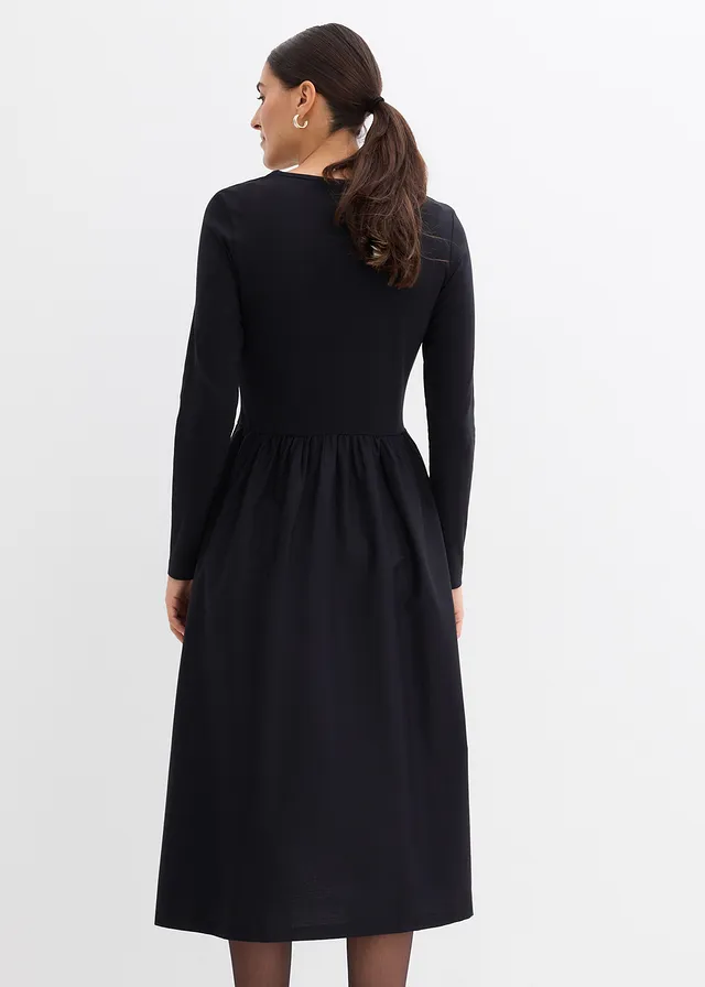 Robe bi-matière 100% coton • noir • product-page.page-title-suffix