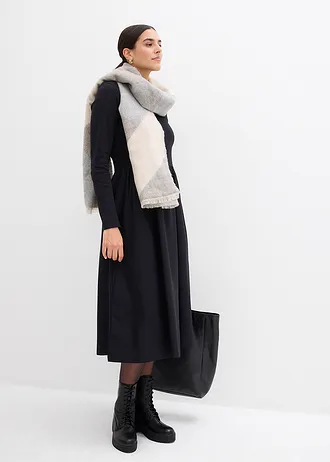 Rochie din mix de materiale din bumbac 100% • negru • magazin bonprix