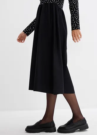 Robe bi-matière 100% coton • noir/blanc cassé • Boutique bonprix