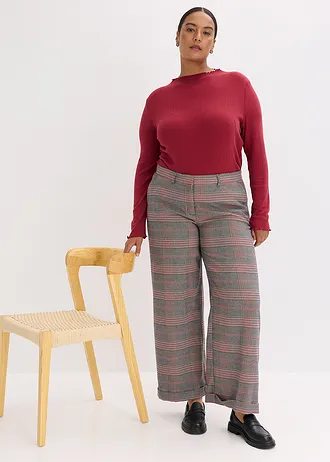 Marlene Dietrich broek • bruin-beige geruit plus size • bonprix online shop