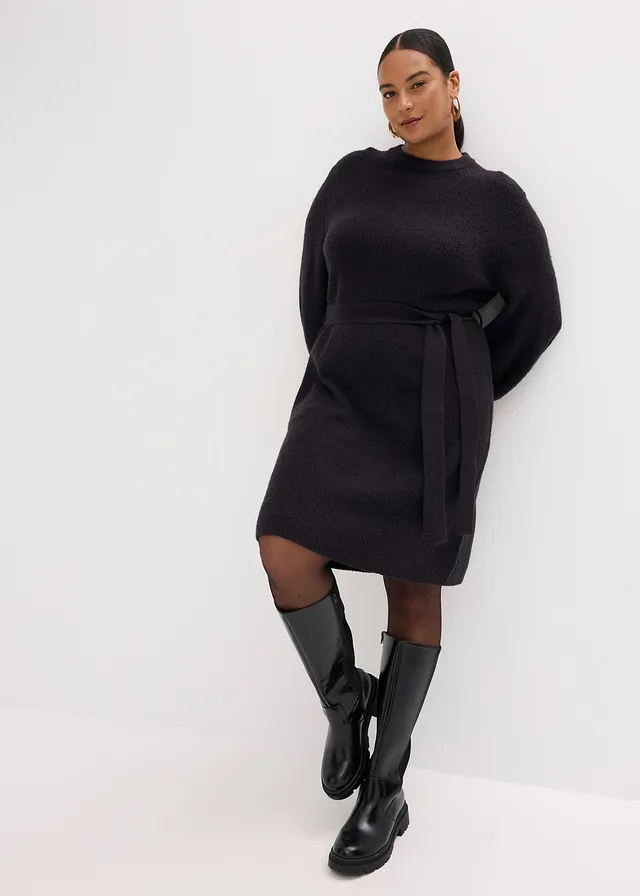 Robe en maille, Couleur: noir