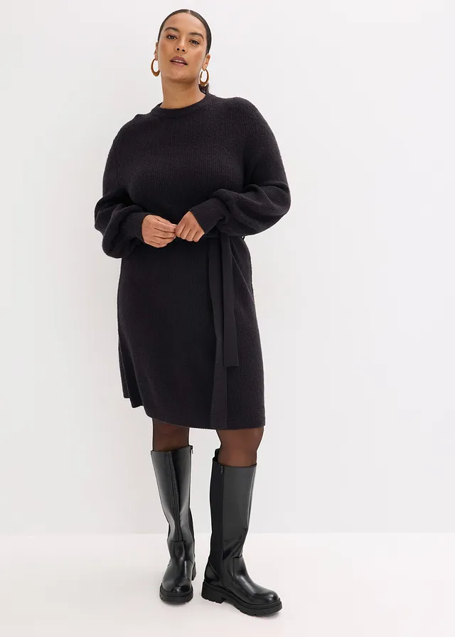 Robe en maille, Couleur: noir