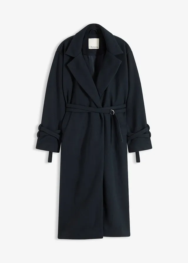 Kabát ze směsi s viskózou • tmavě antracitová • bonprix obchod