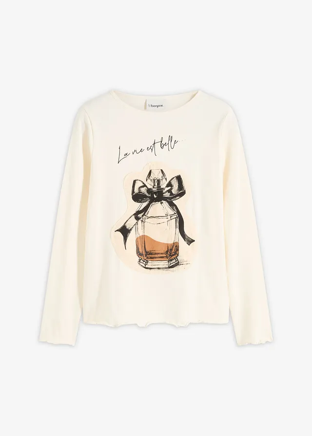 Tričko s dlhým rukávom z bavlneného streču