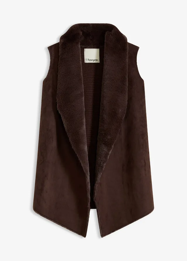 Gilet van imitatiebont • donkerbruin • bonprix online shop