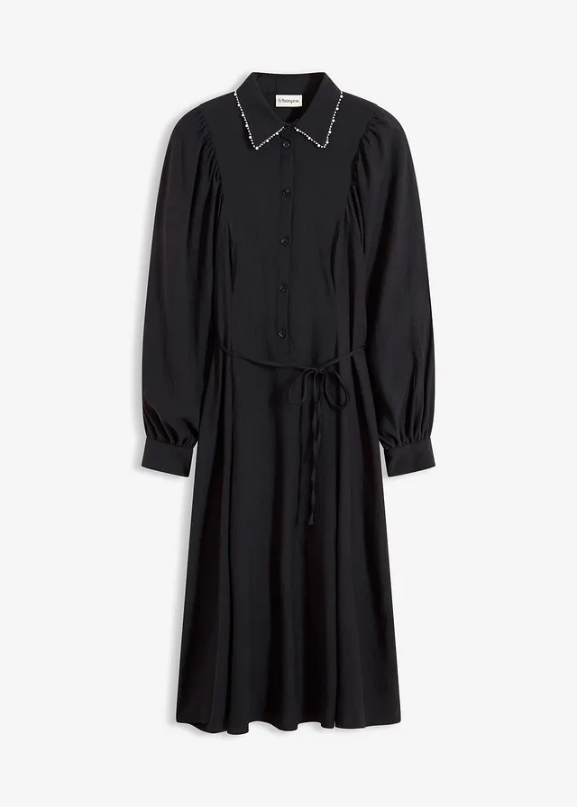 Midi šaty s korálkovou aplikáciou