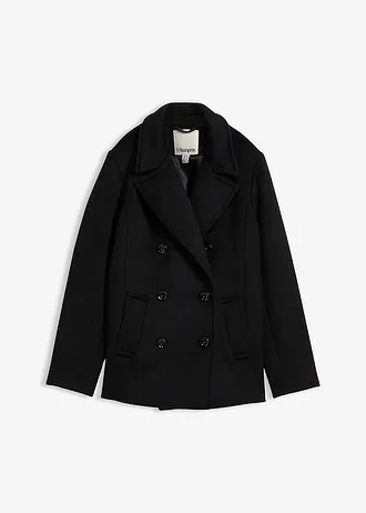 Peacoat van wol • zwart • bonprix online shop