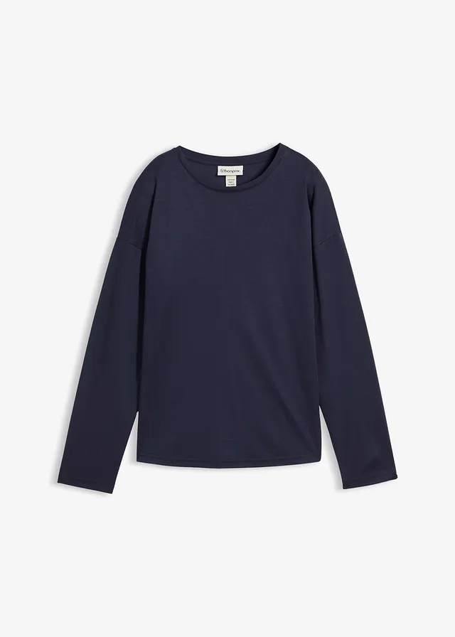 Bluză cu mâneci lungi cu mătase în compoziție