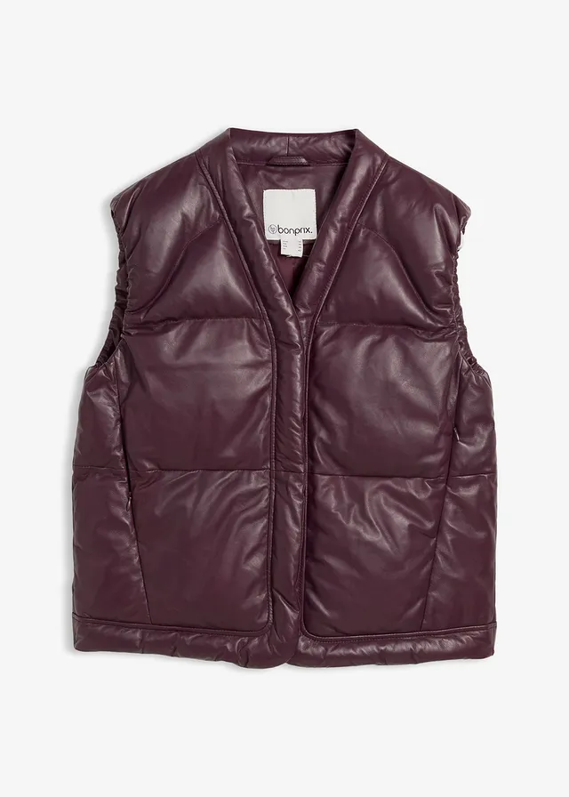 Vestă matlasată de piele nappa de miel