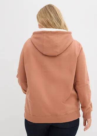 Hoodie van biologisch katoen, Kleur: chocolade sorbet/wolwit