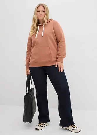 Hoodie van biologisch katoen, Kleur: chocolade sorbet/wolwit