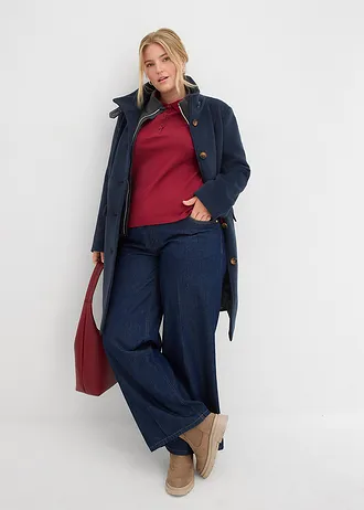 Zimní kabát, vzhled 2 v 1, barva: hlubinně modrý melír