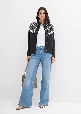 Noors vest, Kleur: antraciet Noors patroon