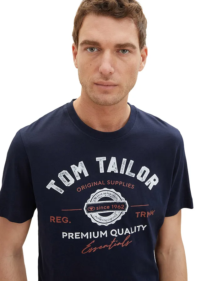 T-shirt Tom Tailor • bleu foncé imprimé • product-page.page-title-suffix