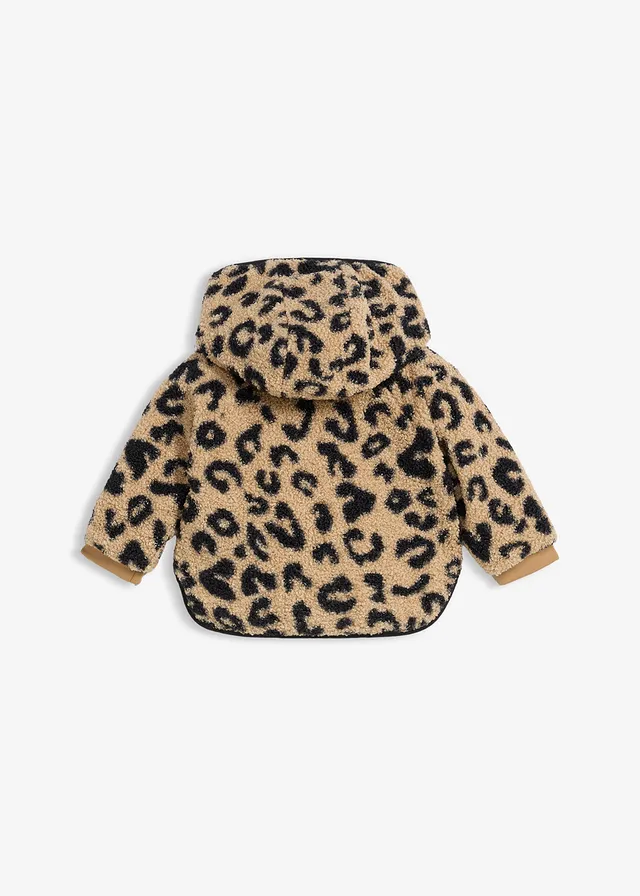 2-in-1 omkeerbare jas van teddy fleece, Kleur: mat camel-zwart