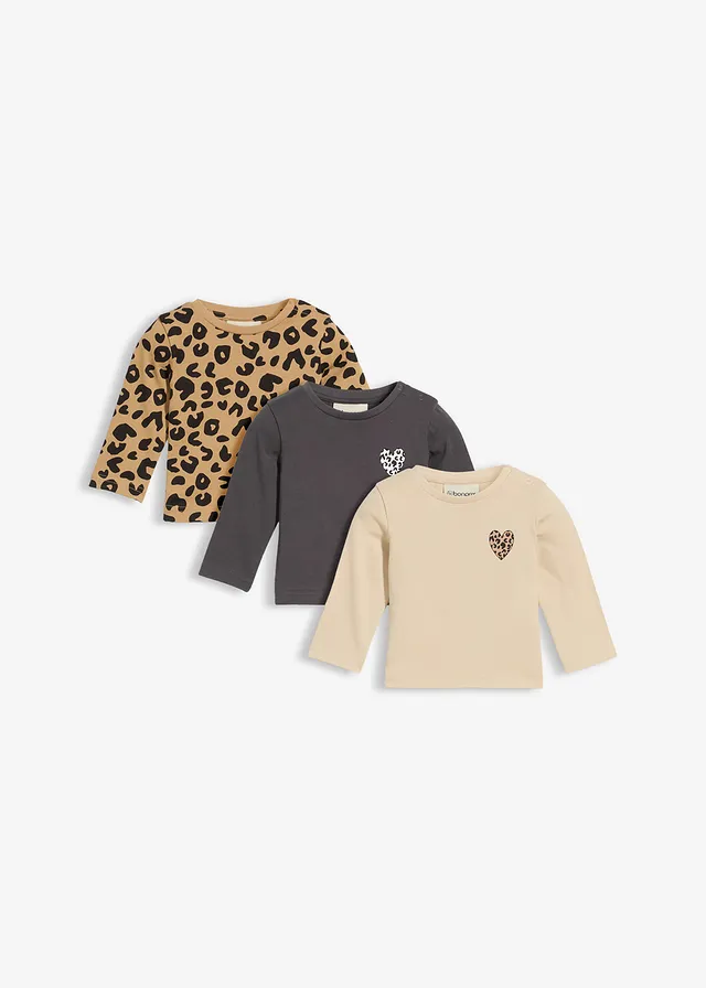 Bluză tricot lungă din bumbac organic 100% (set/3 buc.)