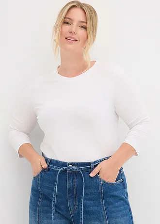 Tričko s 3/4 rukávem, s čistou organickou bavlnou, barva: bílá