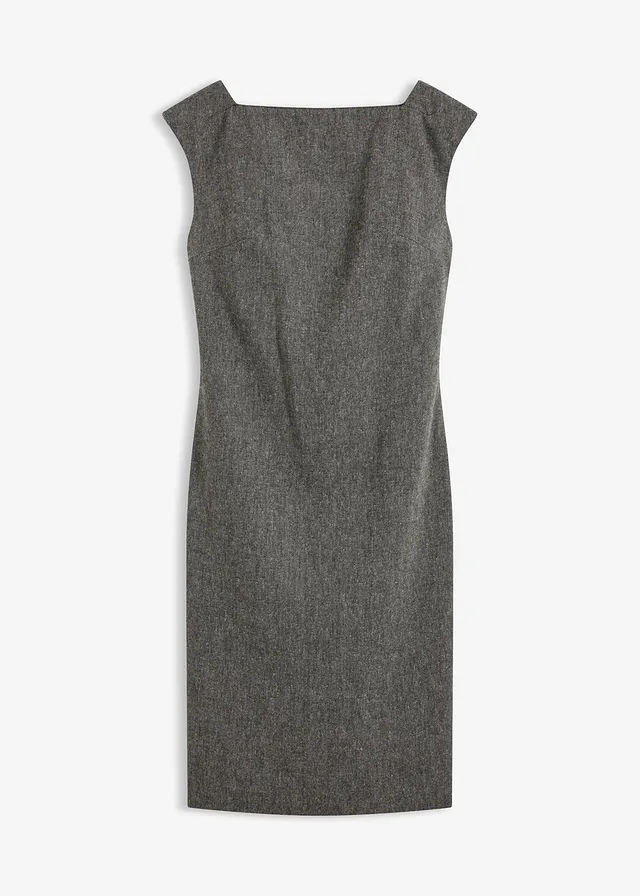 Kokerjurk in tweed look • zwart-wolwit gemêleerd • bonprix online shop