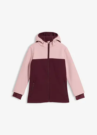 Softshellová termo bunda, voděodolná • popelavě růžovo-vínově červená • bonprix obchod