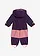 Combinaison bébé en softshell déperlant avec capuche, Couleur: violet foncé/rose mat