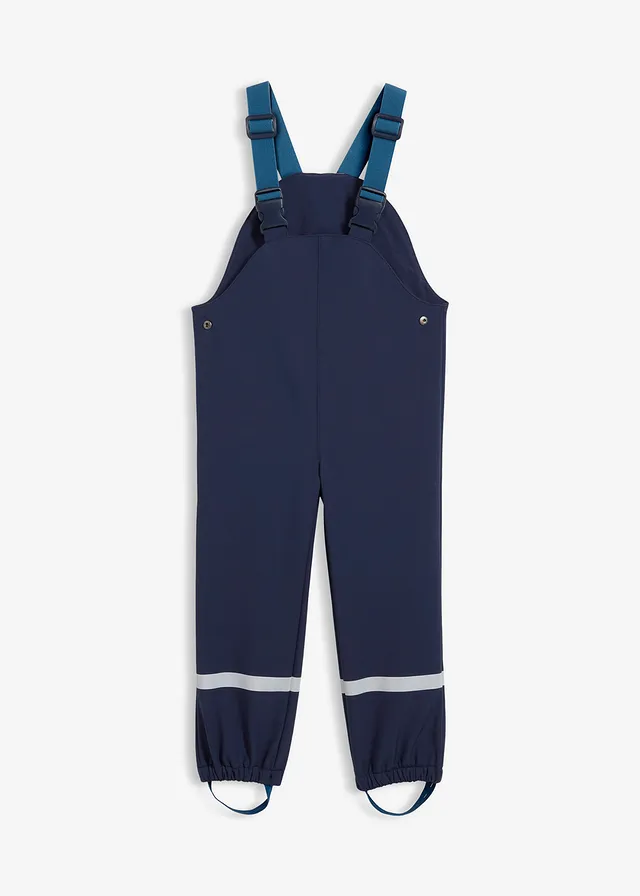 Waterafstotende thermische softshell regenbroek met bretels • donkerblauw • bonprix online shop
