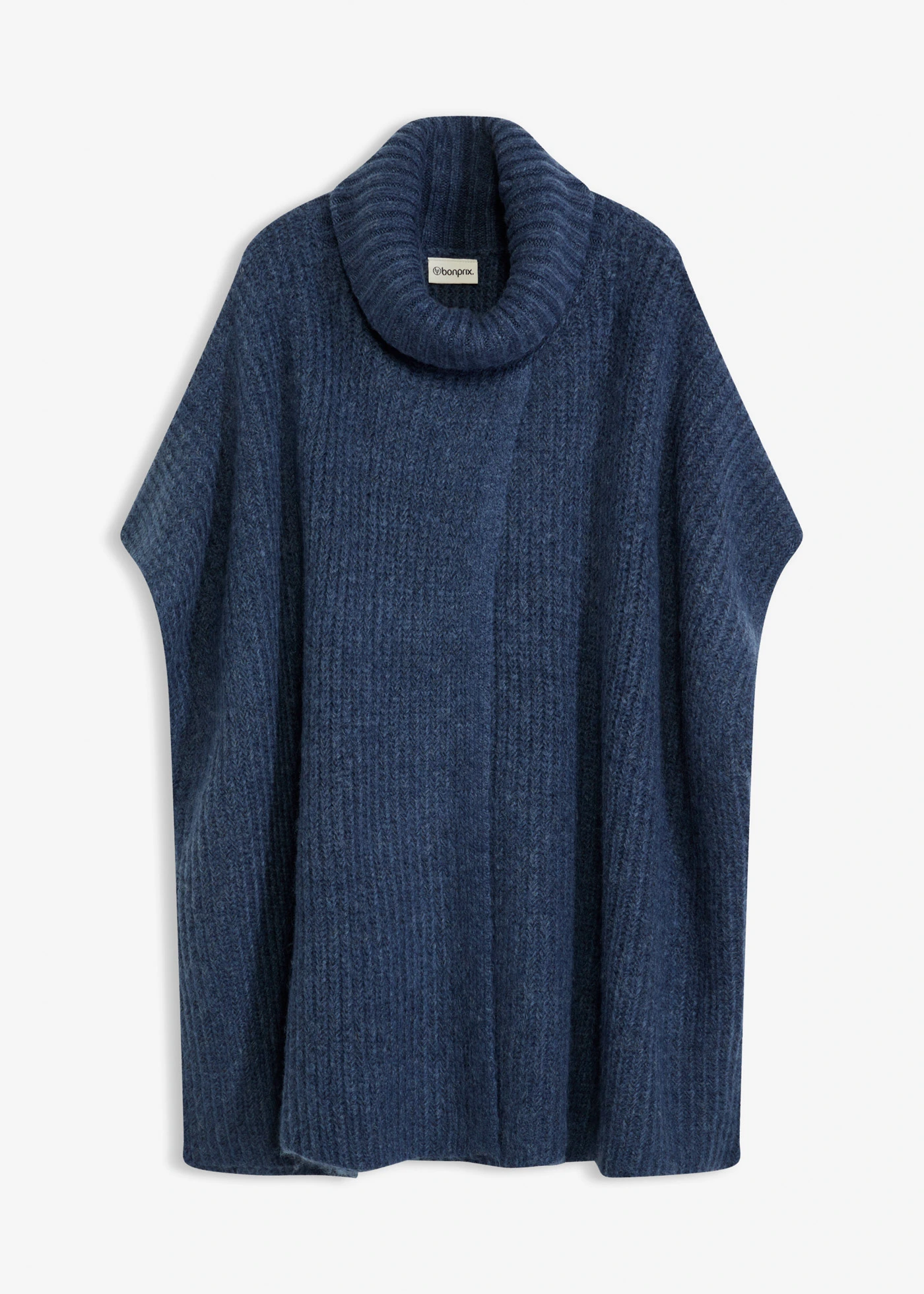 Pull poncho en laine mélangée • indigo • Boutique bonprix