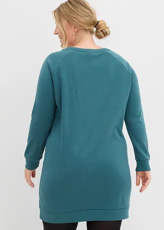 Sweatjurk met raglanmouwen, Kleur: pepergroen