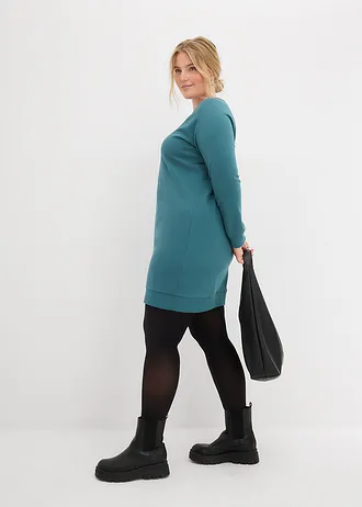 Sweatjurk met raglanmouwen, Kleur: pepergroen