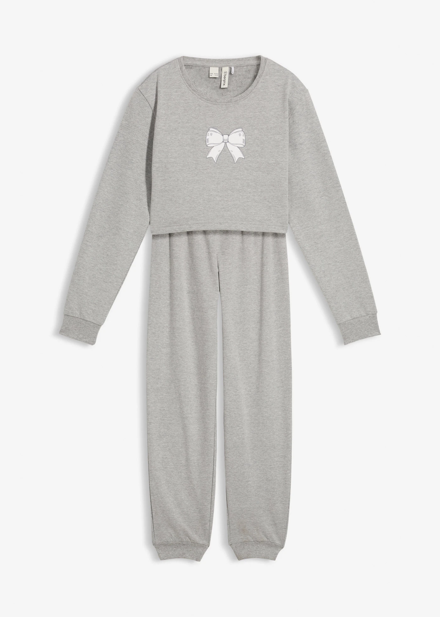 Domácí souprava s měkkou bavlnou a krátkou mikinou • světle šedý melír • bonprix obchod