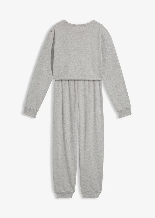 Costum de casă cu bumbac moale și bluză mai scurtă
