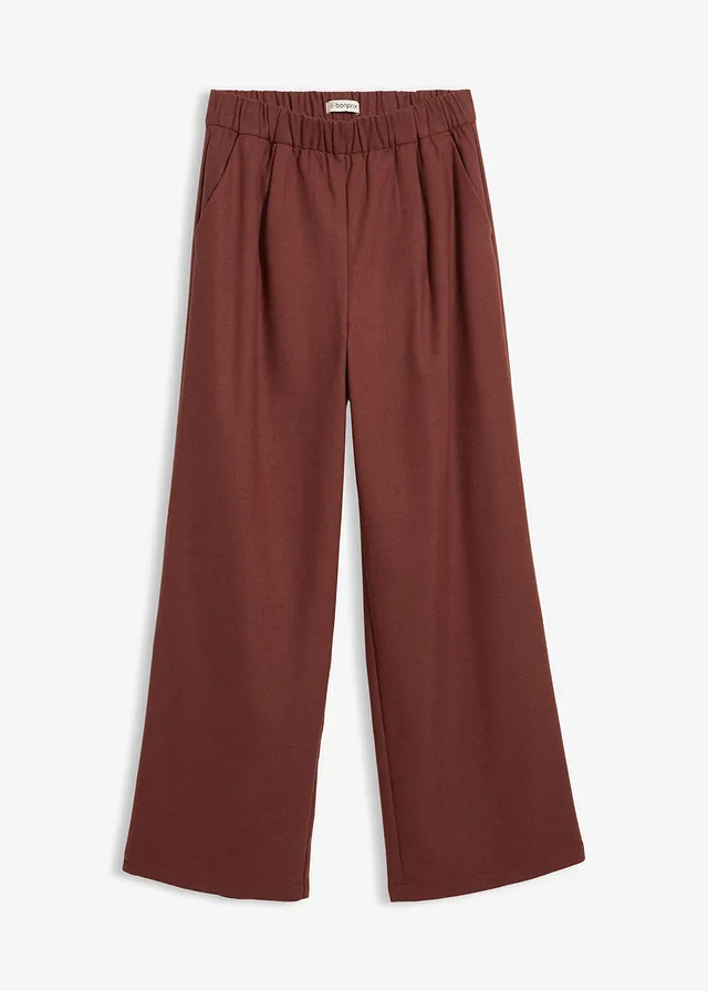 Pantalon large à pinces, Couleur: café chiné