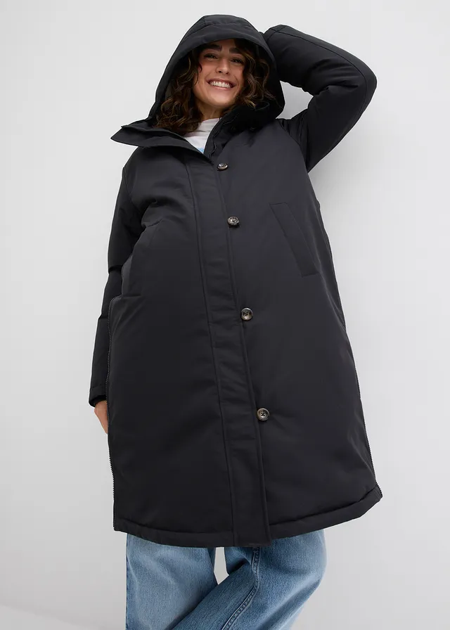 Manteau de grossesse rembourré 3en1 avec empiècement de portage • noir-blanc cassé-marron • product-page.page-title-suffix