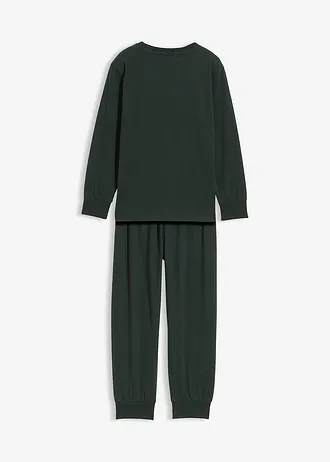 Pyjama van zacht katoen met glow-in-the-dark print (2-dlg. set) • dennengroen met print • bonprix online shop