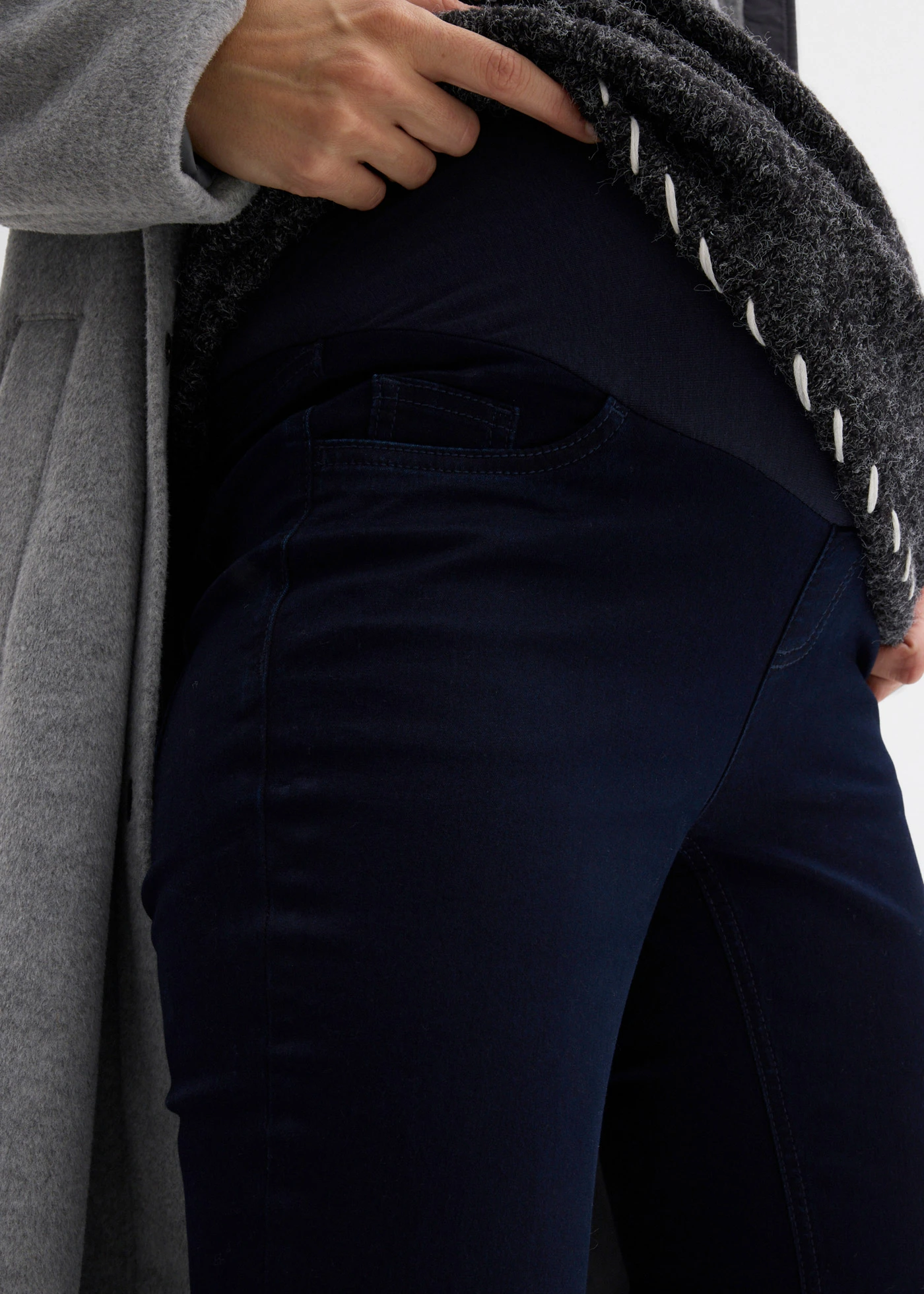 Těhotenské strečové džínové legíny, Skinny • tmavý denim • bonprix obchod